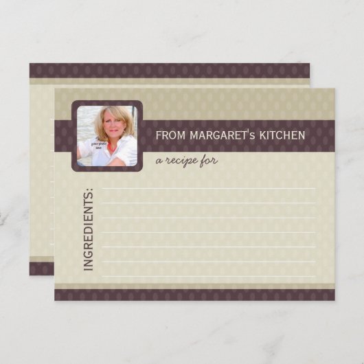 Retro Oval-Foto-Rezept-Karten - Asche Postkarte (Vorne/Hinten)