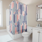 Retro Oval Geometric 70er Muster Duschvorhang (Beispiel)