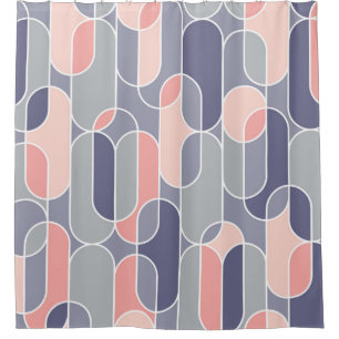 Retro Oval Geometric 70er Muster Duschvorhang