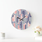 Retro Oval Geometric 70er Muster Große Wanduhr (Zuhause)