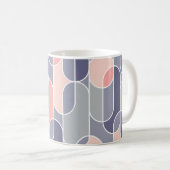 Retro Oval Geometric 70er Muster Kaffeetasse (VorderseiteRechts)