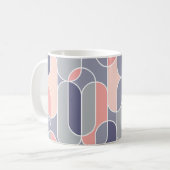 Retro Oval Geometric 70er Muster Kaffeetasse (Vorderseite Links)