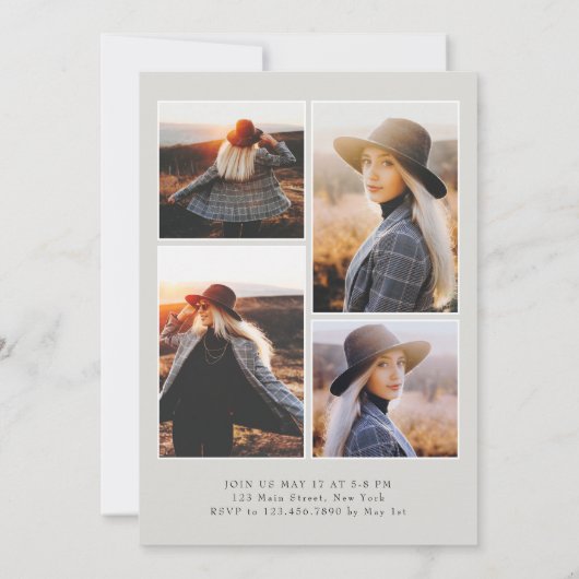 Retro Oval Modern Class of 2024 Foto Abschluss Einladung (Rückseite)