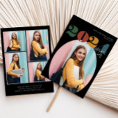 Retro Oval Modern Class of 2024 Foto Abschluss Einladung