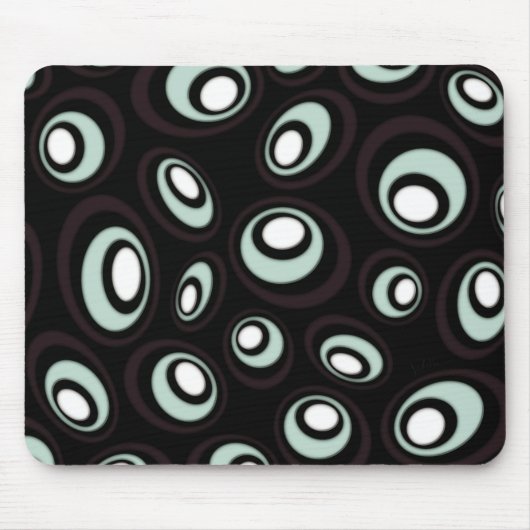 Retro-Ovale für Minze und Creme Mousepad (Vorne)