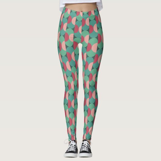 Retro-Ovale und Halbkreise Leggings (Vorderseite)