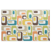 Retro Ovale Weißer Senf aquamarin orange-braun Stoff (Fat Quarter (45,7 x 55,9 cm))