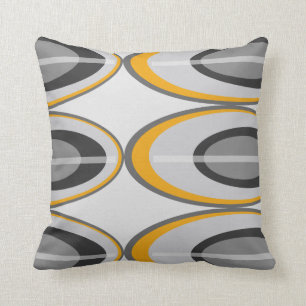 Retro ovale Wurfs-Kissen - Gold, Schwarzes und Kissen