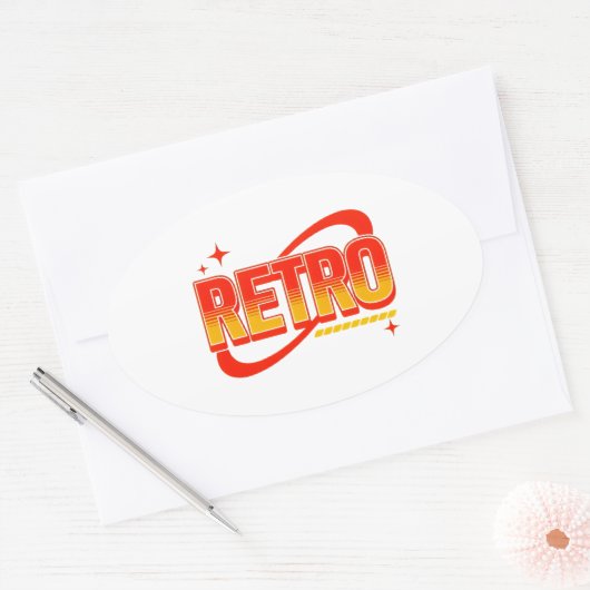 Retro. Ovaler Aufkleber (Umschlag)