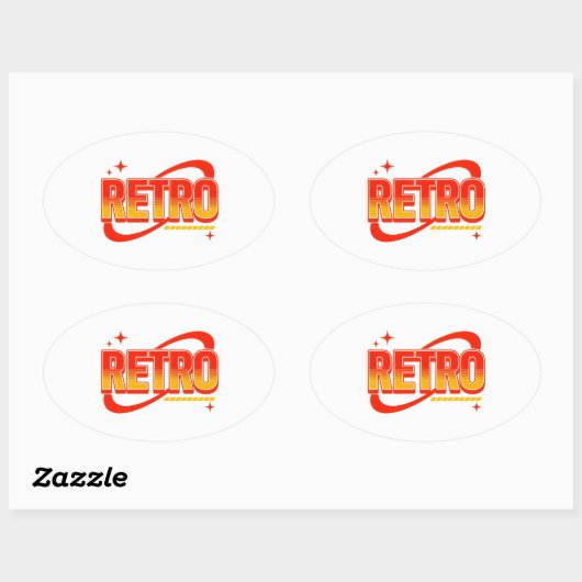 Retro. Ovaler Aufkleber (Blatt)