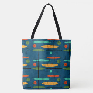 Retro Ovalle Linien & Punkte Tasche