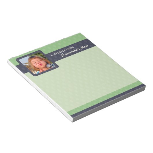 Retro Ovals Foto Kleine Mama Notepad - Moss Notizblock (angewinkelt)
