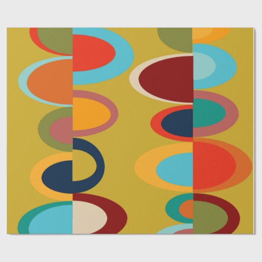 Retro-Ovals Geschenkpapier (Flach)