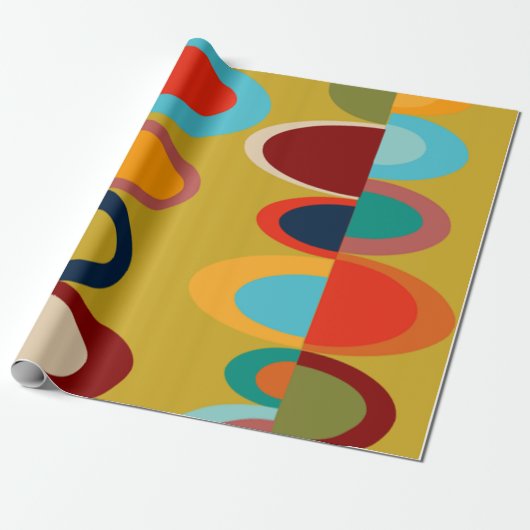 Retro-Ovals Geschenkpapier (Ungerollt)
