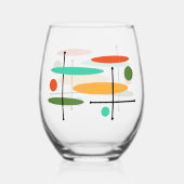 Retro-Ovals & Lines Weinglas Ohne Stiel (Rückseite)