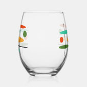 Retro-Ovals & Lines Weinglas Ohne Stiel (Rechts)