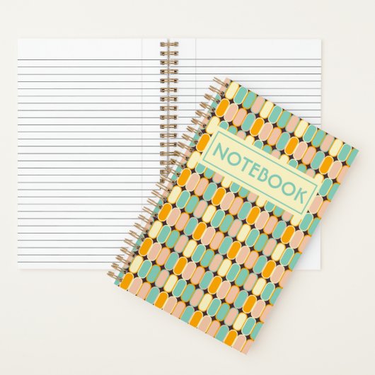 Retro-Ovals-Muster des mittleren Jahrhunderts Notizblock (Innen)