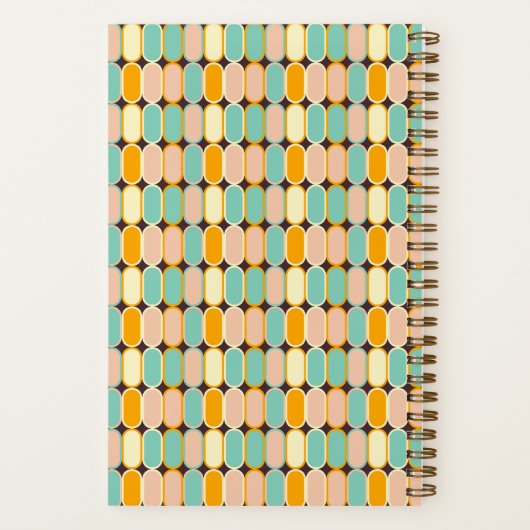 Retro-Ovals-Muster des mittleren Jahrhunderts Notizblock (Rückseite)
