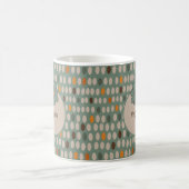 Retro Ovals und Aquamarine Blume Personalisiert Kaffeetasse (Mittel)