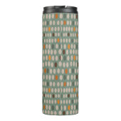 Retro Ovals und Aquamarine Blume Personalisiert Thermosbecher (Rückseite)