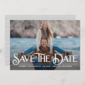 Retro Overlay Modern Save the Date Card (Vorne/Hinten)
