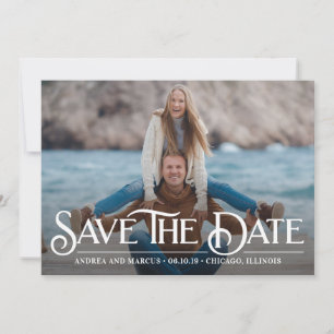 Retro-Overlay Moderne Hochzeitseinladungskarte Save The Date