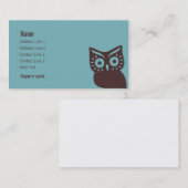 Retro Owl Business Card Visitenkarte (Vorne/Hinten)