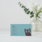 Retro Owl Business Card Visitenkarte (Stehend Vorderseite)