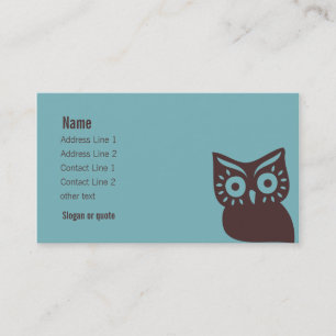 Retro Owl Business Card Visitenkarte