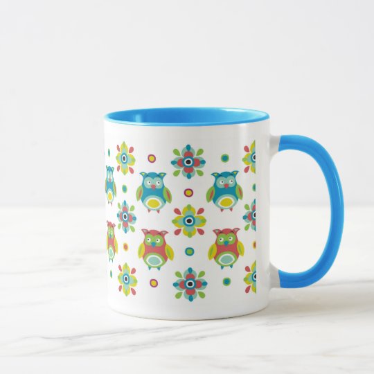 Retro Owl Design Tasse