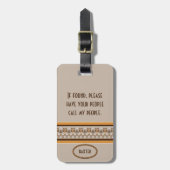 Retro-Owl-Designpettentafel Gepäckanhänger (Vorderseite vertikal)