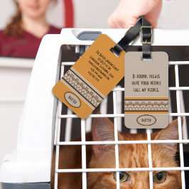 Retro-Owl-Designpettentafel Gepäckanhänger