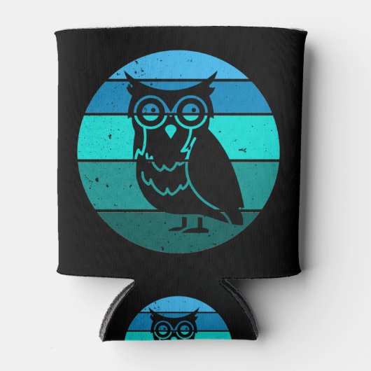 Retro Owl Dosenkühler (Vorderseite)