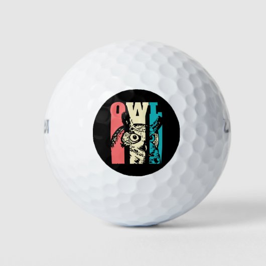 Retro Owl Golfball (Vorderseite)