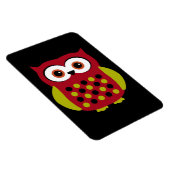 Retro Owl in Rot Magnet (Rechte Seite)