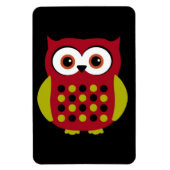 Retro Owl in Rot Magnet (Vertikal)