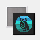 Retro Owl Magnet (Vorderseite/Rückseite)