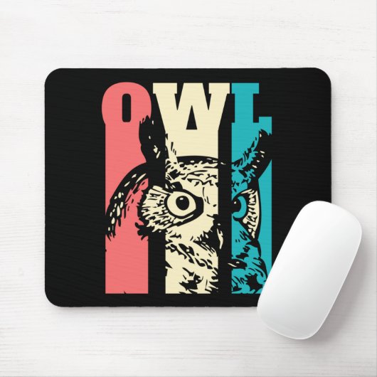 Retro Owl Mousepad (Mit Mouse)