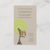 Retro Owl Online Shop Geschäftsprofilkarte Visitenkarte (Rückseite)