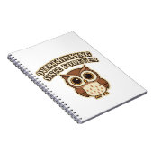 Retro Owl Overthinking Lined Notebook Notizblock (Rechte Seite)