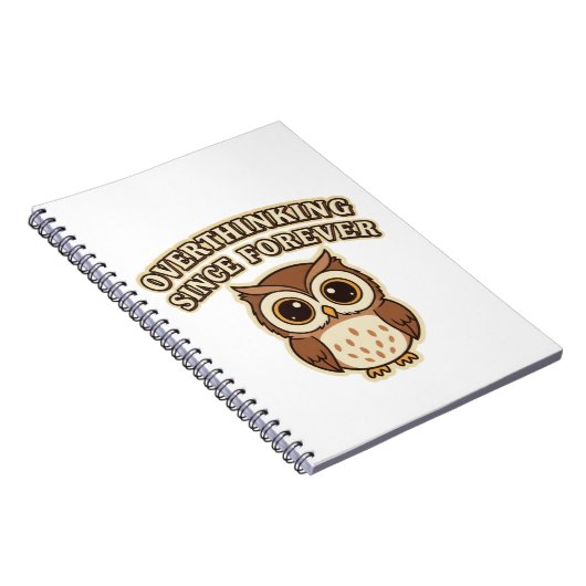 Retro Owl Overthinking Lined Notebook Notizblock (Rechte Seite)