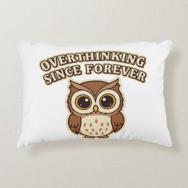 Retro Owl Overthinking Rectangular Pillow Dekokissen (Vorderseite)