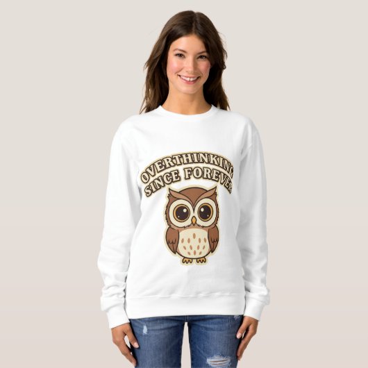 Retro Owl Overthinking Women’s Sweatshirt (Vorne ganz)
