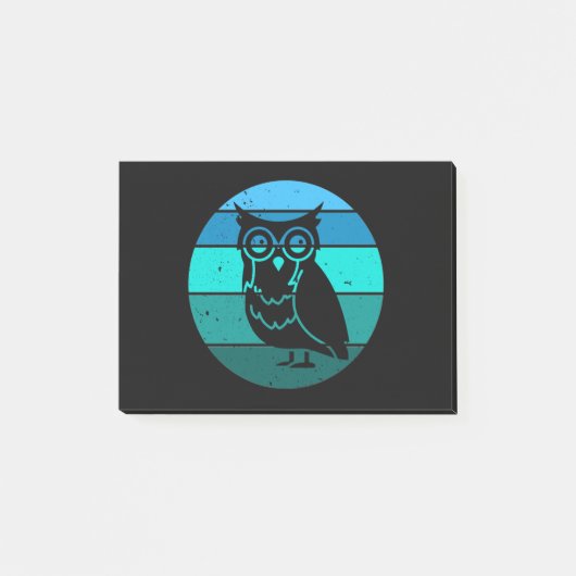 Retro Owl Post-it Klebezettel (Vorderseite)
