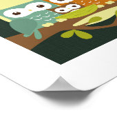 Retro Owl Poster Print (Ecke)