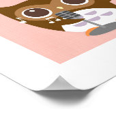 Retro Owl Poster Print (Ecke)