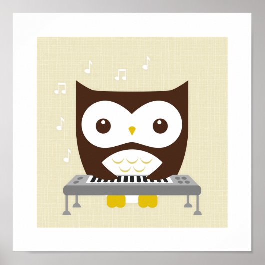 Retro Owl Poster Print (Vorne)