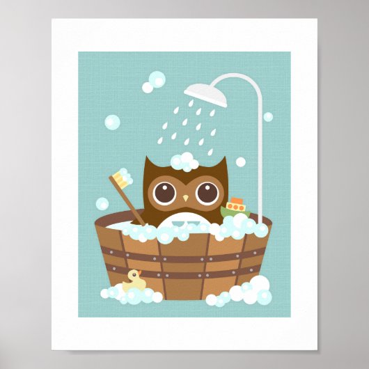 Retro Owl Poster Print (Vorne)