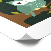 Retro Owl Poster Print (Ecke)