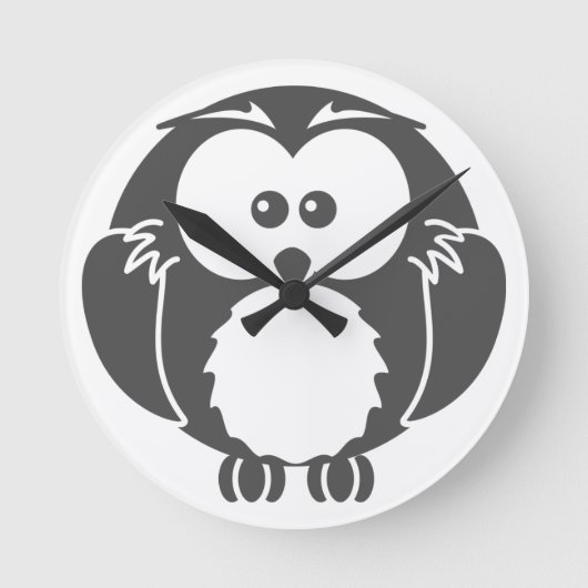 Retro Owl Runde Wanduhr (Vorderseite)